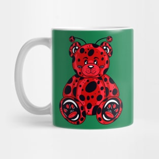 Ladybug Bear With Green Background Mug
